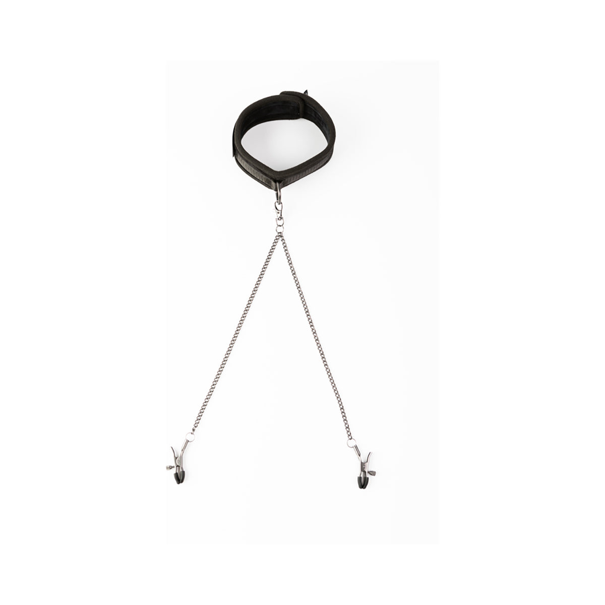 SEI MIO Twin Tweaks Velvet Collar with Nipple Clamps