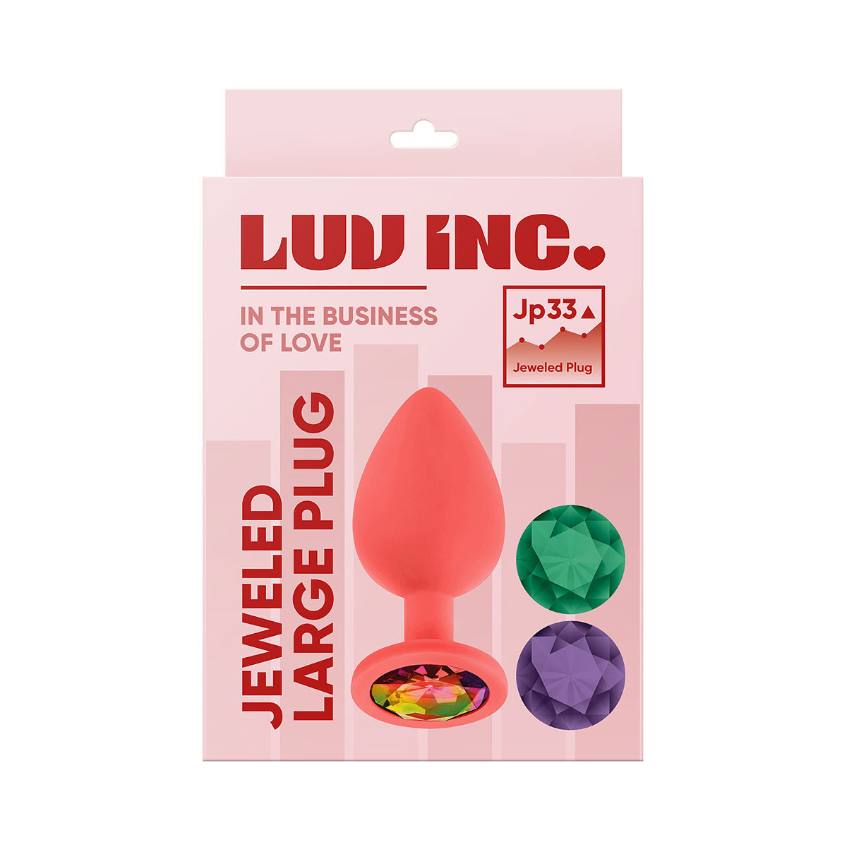 Luv Inc Vibrating Jeweled Plug Large - Coral