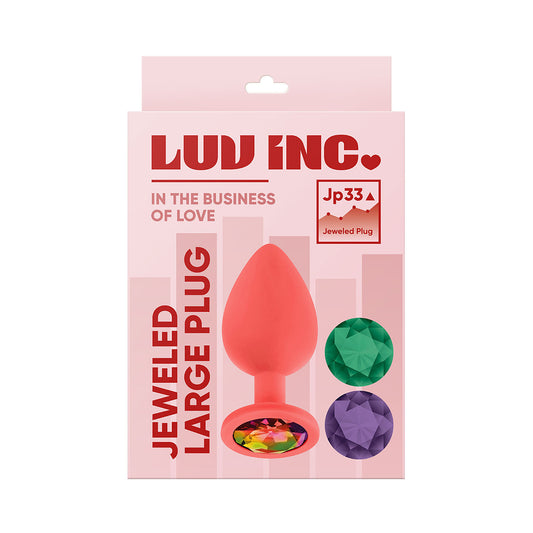 Luv Inc Vibrating Jeweled Plug Large - Coral