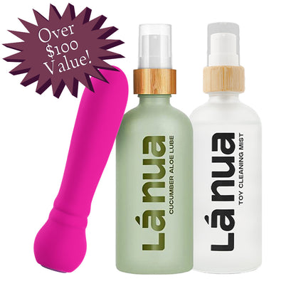 Grand Opening Bundle - Femme Funn Ultra Bullet Pink, La Nua Cucumber Aloe Lube, La Nua Cleaning Mist