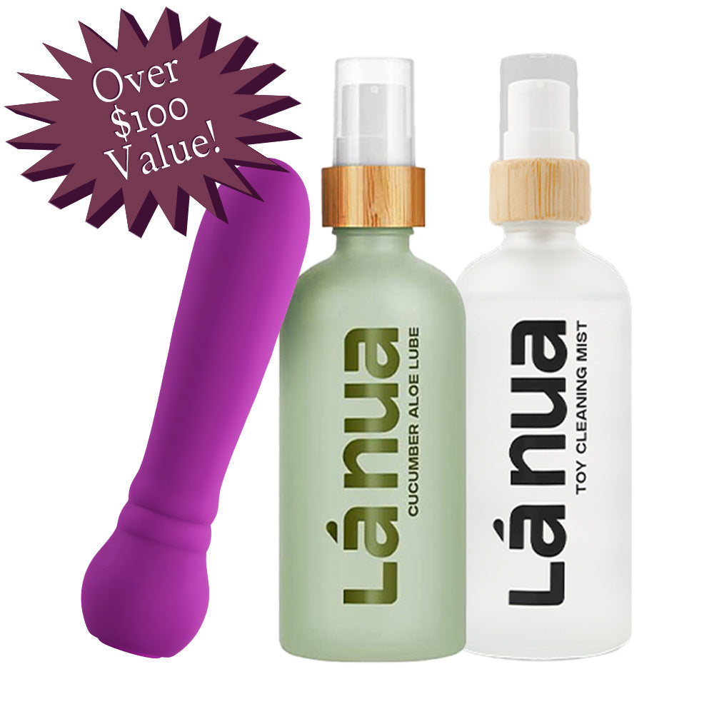 Grand Opening Bundle - Femme Funn Ultra Bullet Purple, La Nua Cucumber Aloe Lube, La Nua Cleaning Mist