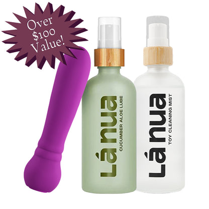 Grand Opening Bundle - Femme Funn Ultra Bullet Purple, La Nua Cucumber Aloe Lube, La Nua Cleaning Mist
