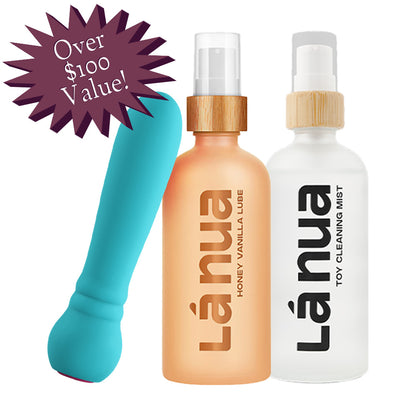 Grand Opening Bundle - Femme Funn Ultra Bullet Aqua, La Nua Honey Vanilla Lube, La Nua Cleaning Mist