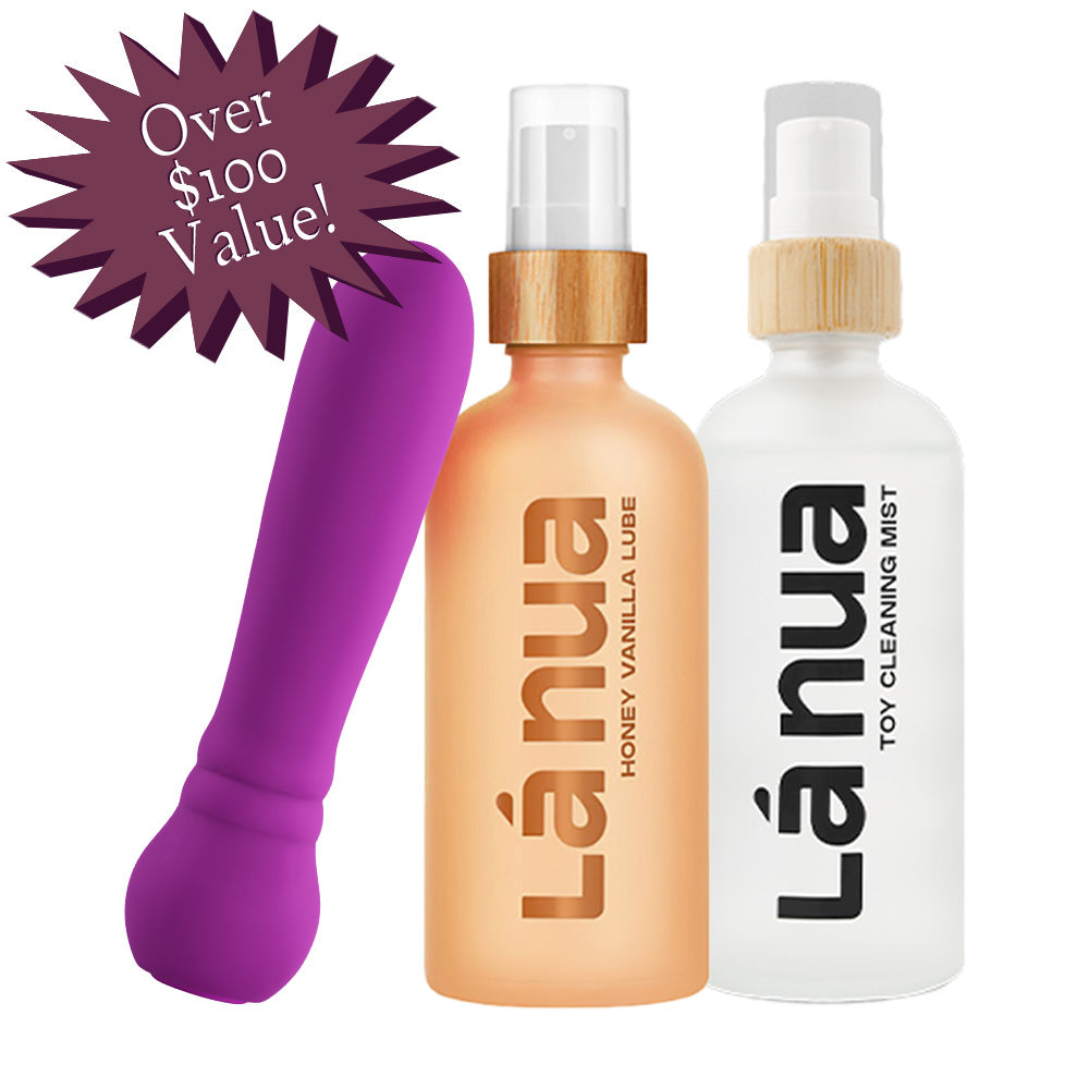 Grand Opening Bundle - Femme Funn Ultra Bullet Purple, La Nua Honey Vanilla Lube, La Nua Cleaning Mist