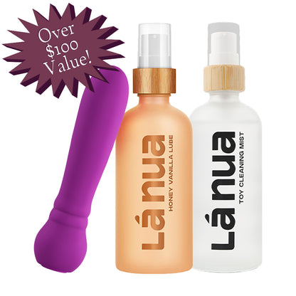 Grand Opening Bundle - Femme Funn Ultra Bullet Purple, La Nua Honey Vanilla Lube, La Nua Cleaning Mist