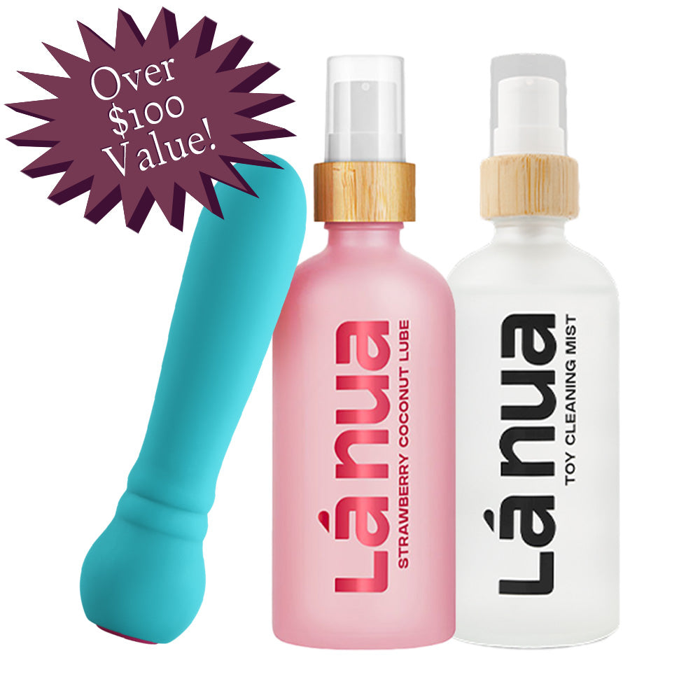 Grand Opening Bundle - Femme Funn Ultra Bullet Aqua, La Nua Strawberry Coconut Lube, La Nua Cleaning Mist
