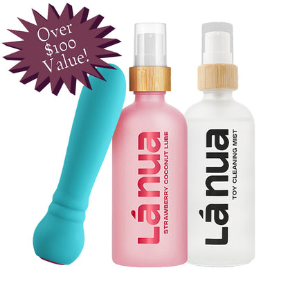 Grand Opening Bundle - Femme Funn Ultra Bullet Aqua, La Nua Strawberry Coconut Lube, La Nua Cleaning Mist