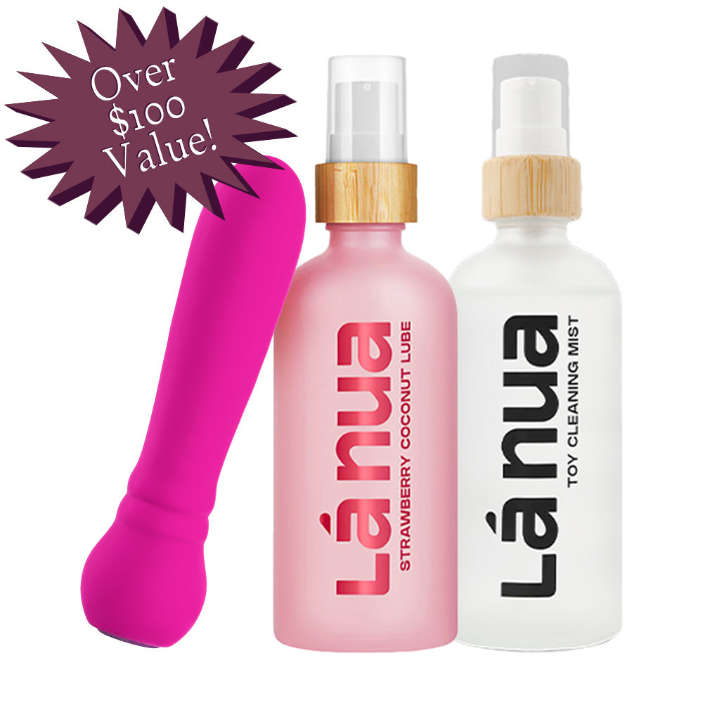 Grand Opening Bundle - Femme Funn Ultra Bullet Pink, La Nua Strawberry Coconut Lube, La Nua Cleaning Mist