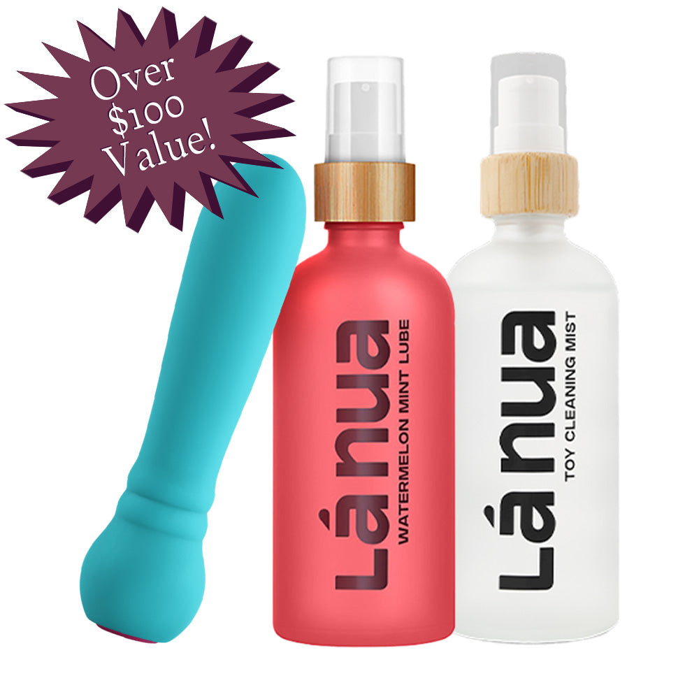 Grand Opening Bundle - Femme Funn Ultra Bullet Aqua, La Nua Watermelon Mint Lube, La Nua Cleaning Mist