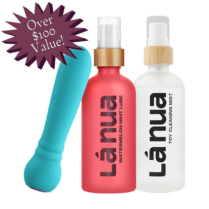 Grand Opening Bundle - Femme Funn Ultra Bullet Aqua, La Nua Watermelon Mint Lube, La Nua Cleaning Mist