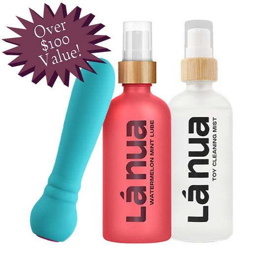 Grand Opening Bundle - Femme Funn Ultra Bullet Aqua, La Nua Watermelon Mint Lube, La Nua Cleaning Mist