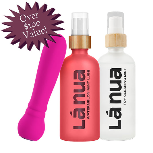Grand Opening Bundle - Femme Funn Ultra Bullet Pink, La Nua Watermelon Mint Lube, La Nua Cleaning Mist