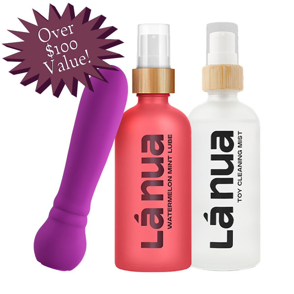 Grand Opening Bundle - Femme Funn Ultra Bullet Purple, La Nua Watermelon Mint Lube, La Nua Cleaning Mist