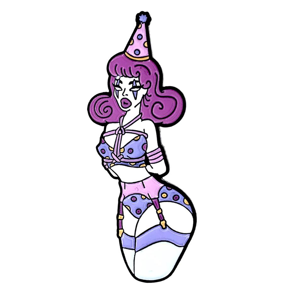 Geeky & Kinky Rope Clown Pin