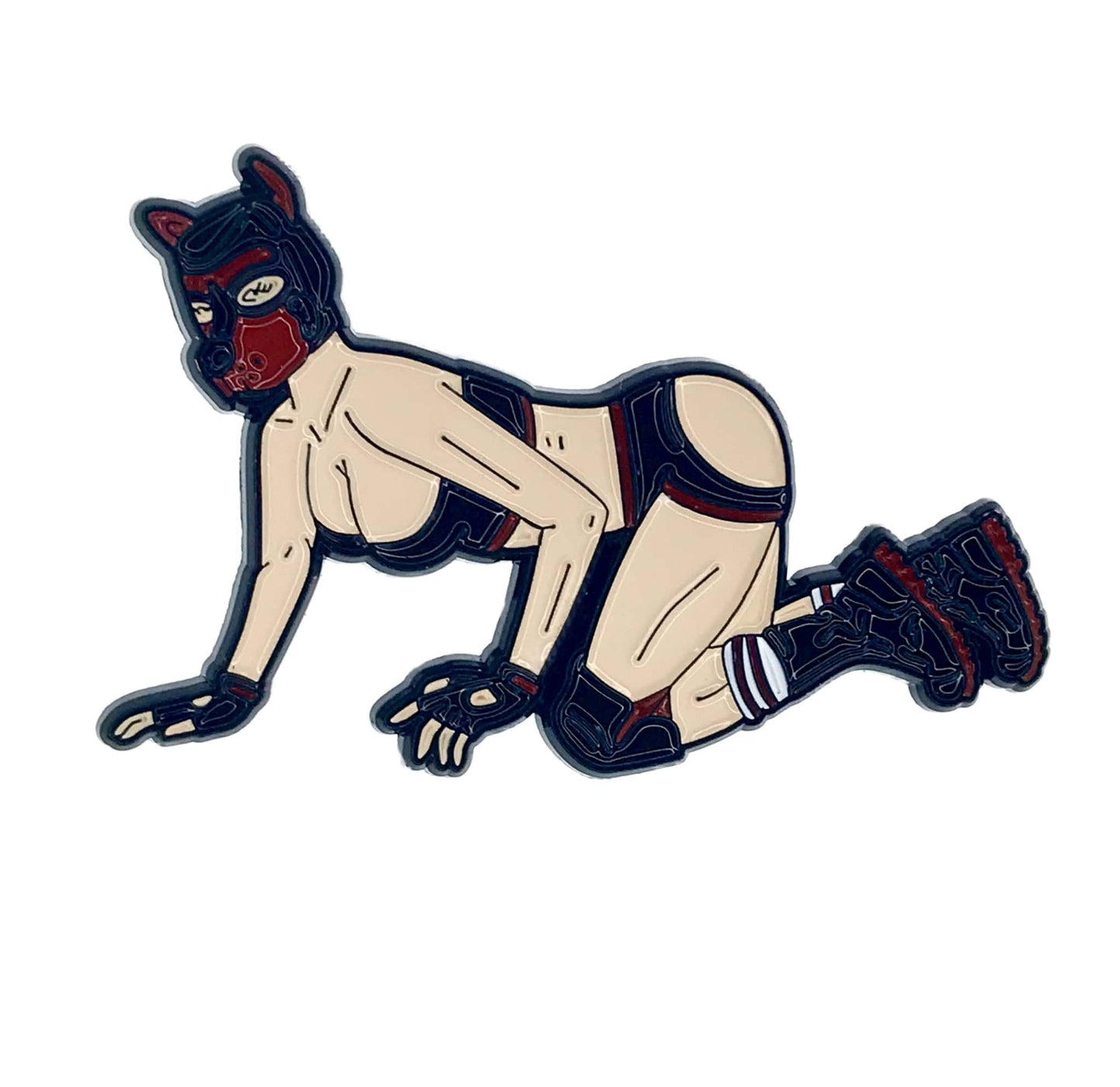 Geeky & Kinky Pup Girl Pin