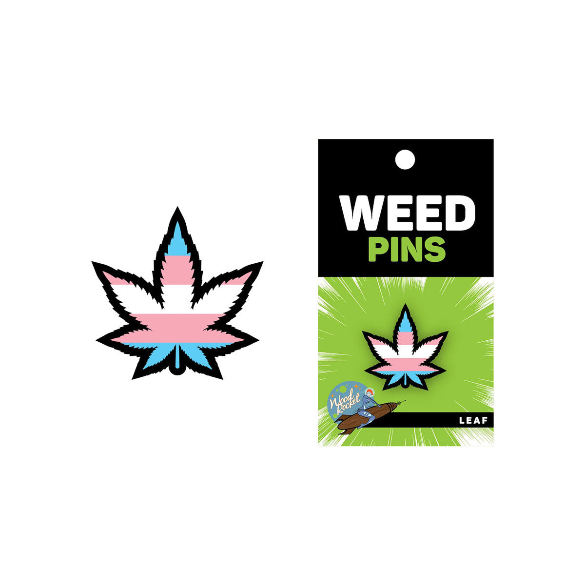 Wood Rocket Marijuana Trans Pin