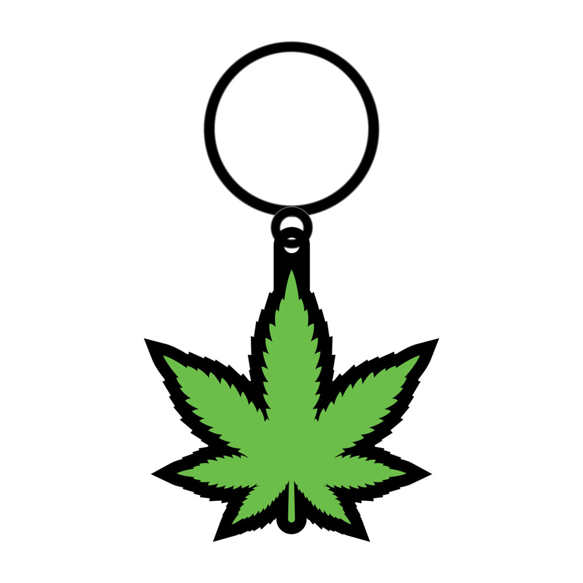 Wood Rocket Green Leaf Keychain