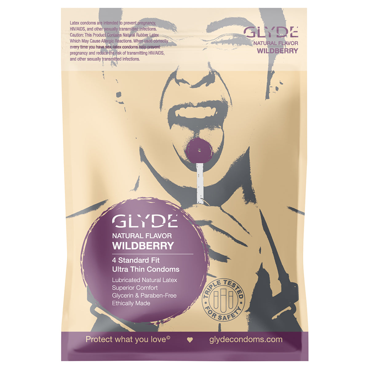 Glyde Organic Wildberry Condoms 4pk