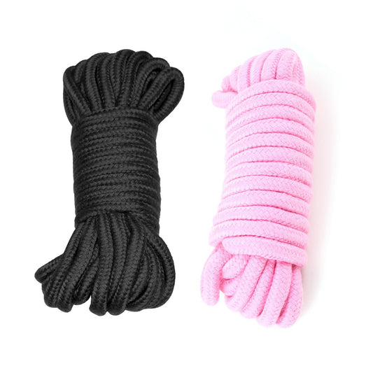 Shibari Soft Bondage Rope 2pk - Black & Pink